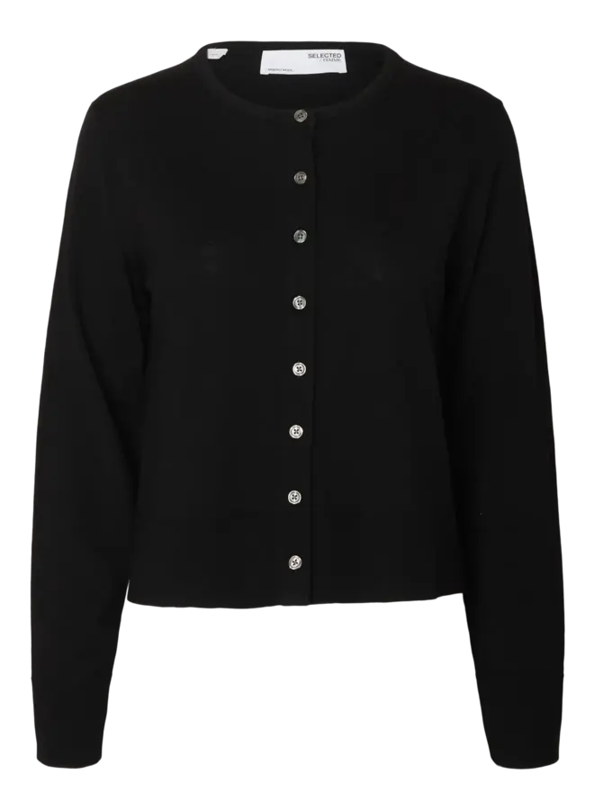 SF thea ls knit merino collar neck noos black