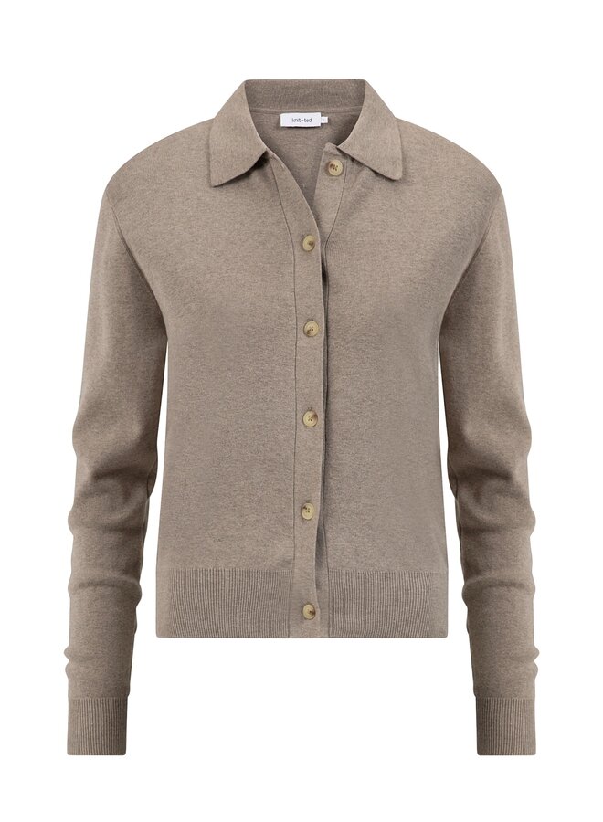 Knit-ted fleur cardigan mocca