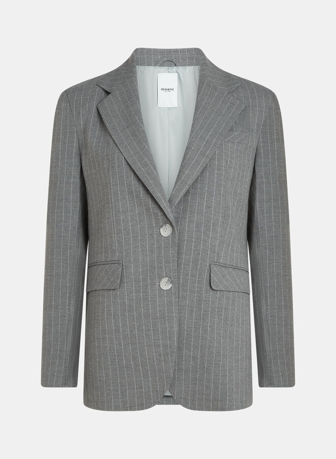 Penn&Ink W25N1623 blazer stripe grey melange