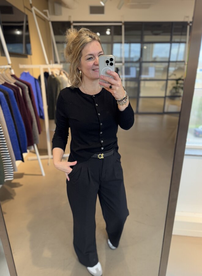 SF thea ls knit merino collar neck noos black