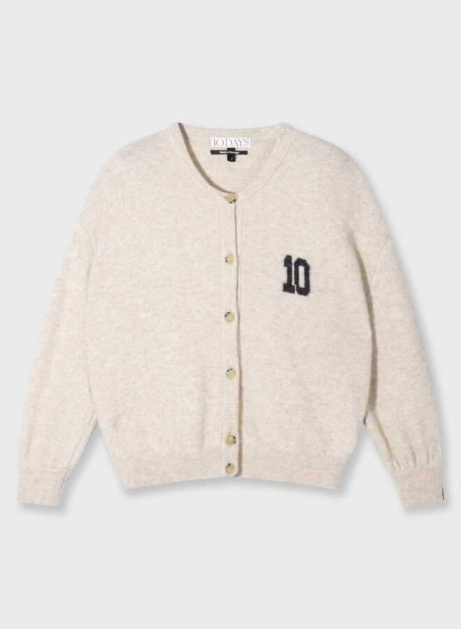10days soft baseball knit cardigan earth