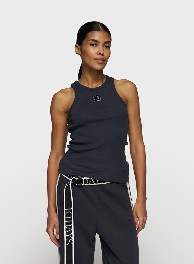 10days tank top rib terry dark navy