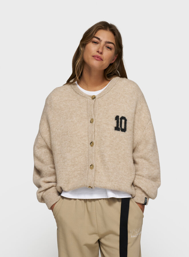 10days soft baseball knit cardigan earth
