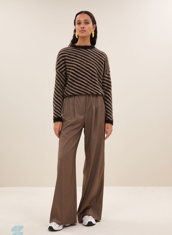 Bybar diagonal natural pullover biscuit