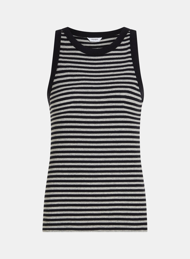 Penn&Ink W25F1718-stm singlet stripe black grey
