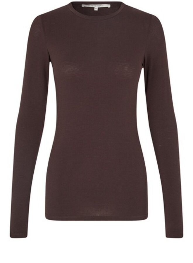 Second F. matima o-neck tee chocolate plum