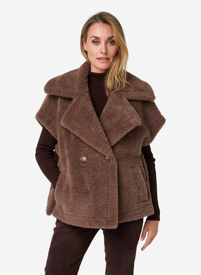 Ibana jaxey teddy gilet coffee bean
