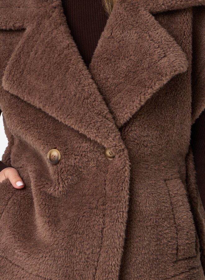 Ibana jaxey teddy gilet coffee bean