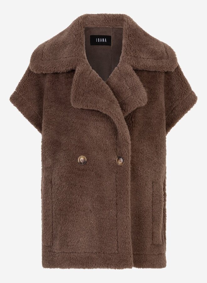 Ibana jaxey teddy gilet coffee bean