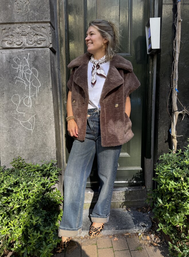 Ibana jaxey teddy gilet coffee bean