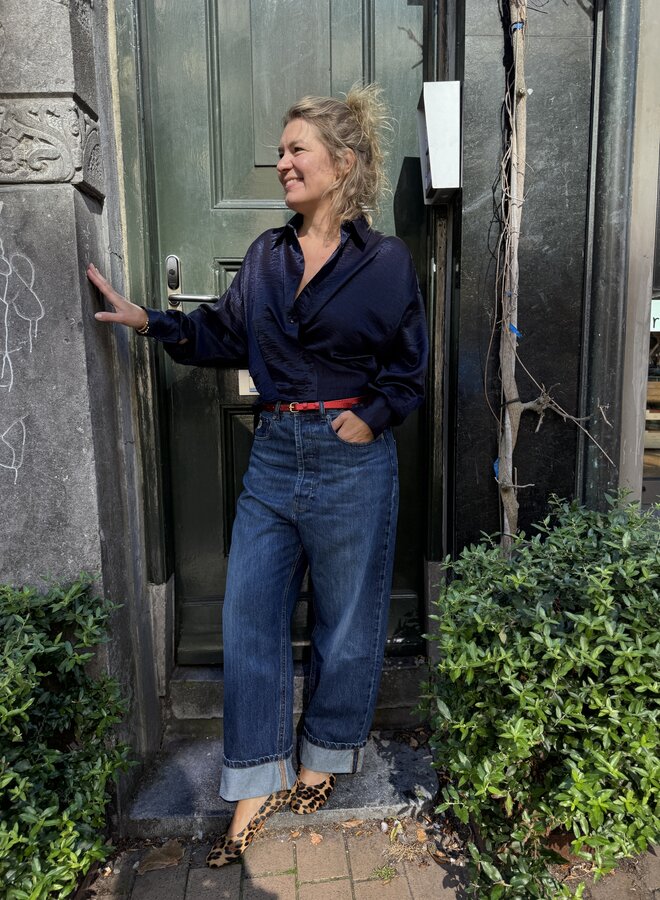 Fds allison satin blouse navy