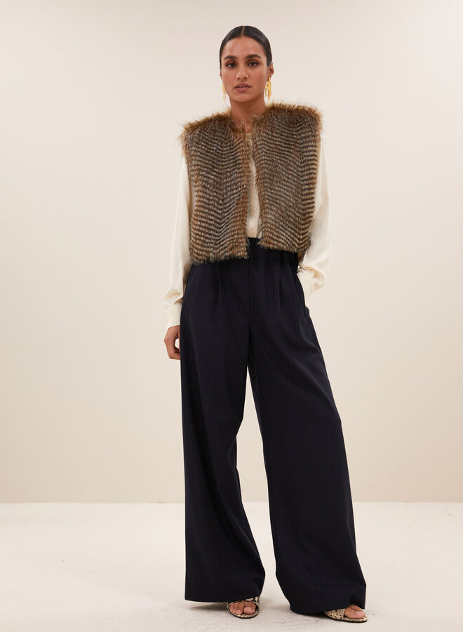 By Bar nori faux fur gilet brown