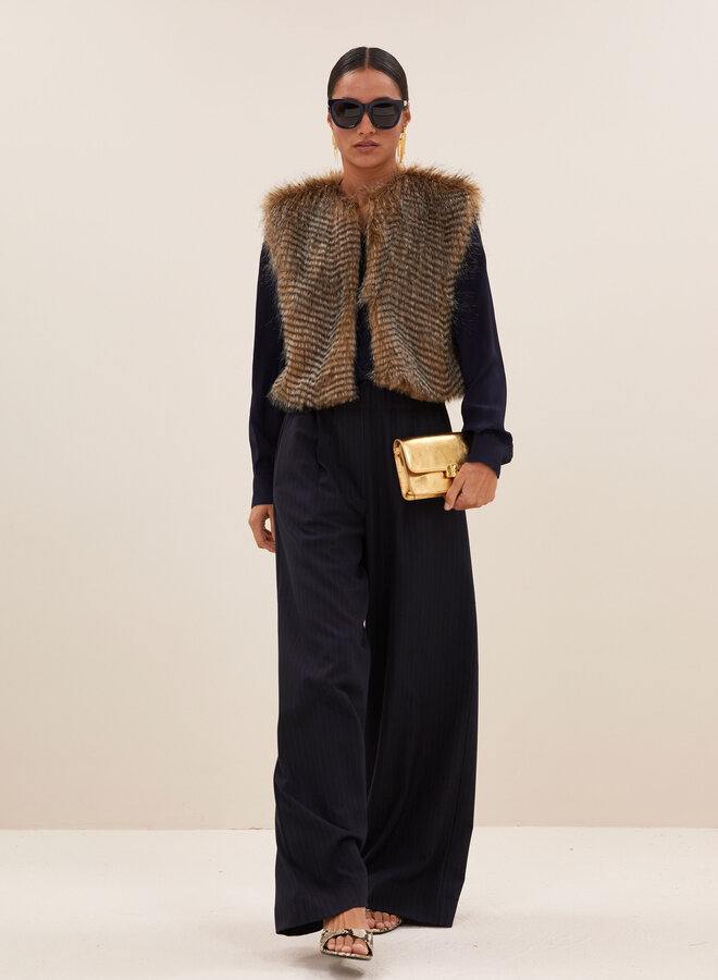 By Bar nori faux fur gilet brown