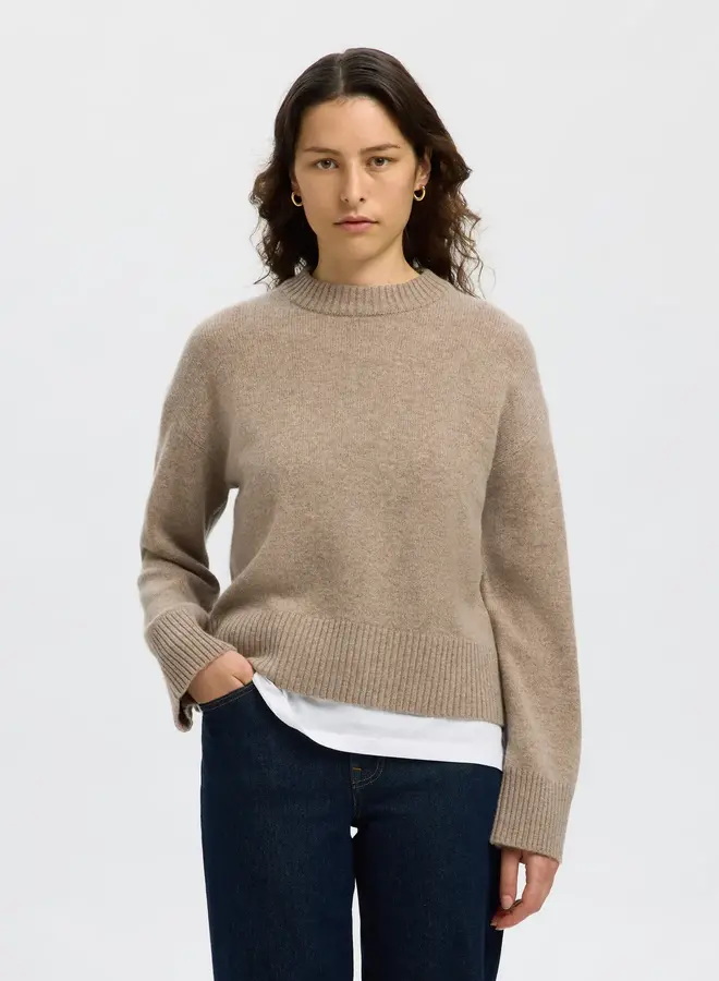 SF cille ls knit o-neck irish cream