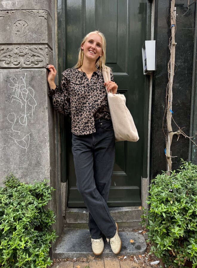 By Bar gia leo blouse brown leo