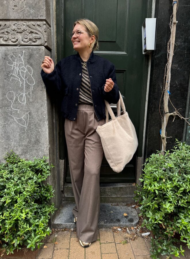 Bybar diagonal natural pullover biscuit