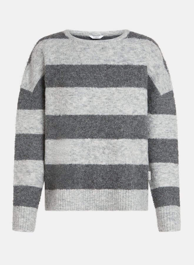 Penn&Ink W25C297 jumper stripe light grey