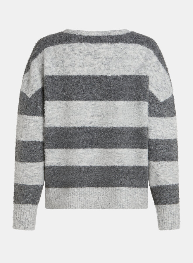 Penn&Ink W25C297 jumper stripe light grey