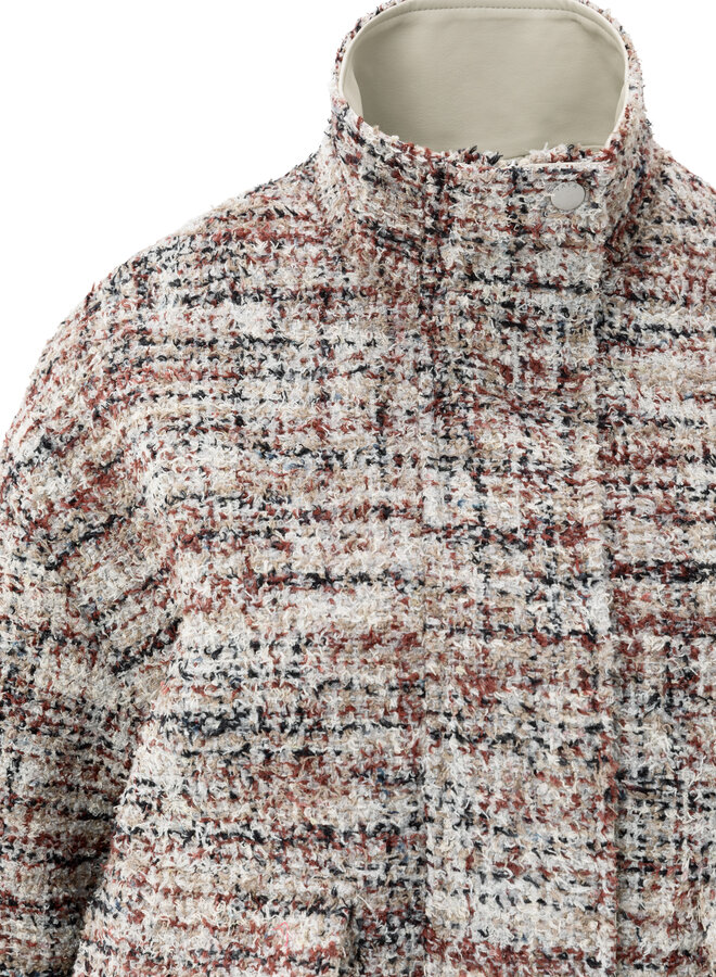 YAYA boucle jacket with fringes blush pink
