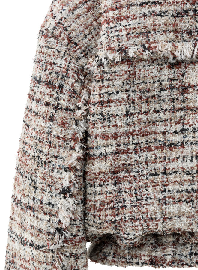 YAYA boucle jacket with fringes blush pink