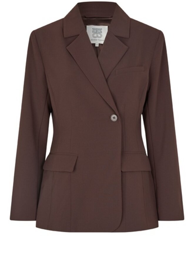 Second F. fique fitted blazer chocolate plum