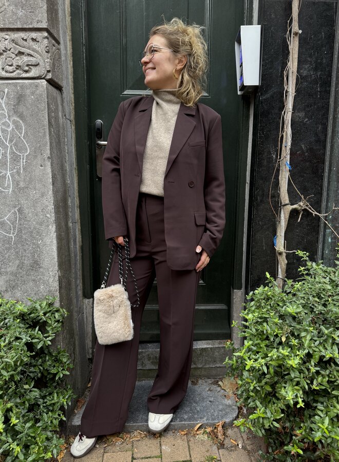 Second F. fique fitted blazer chocolate plum