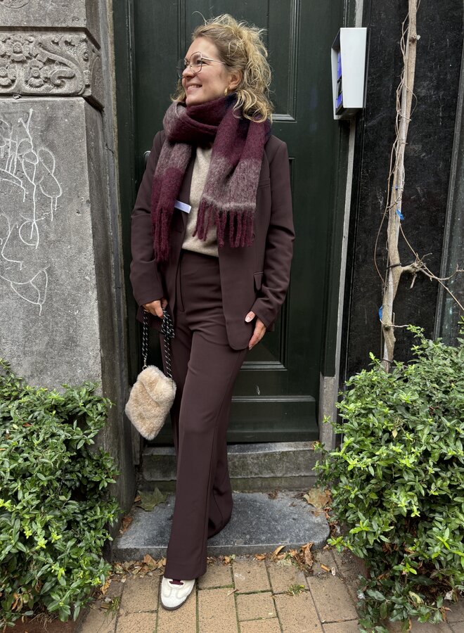Second F. fique fitted blazer chocolate plum