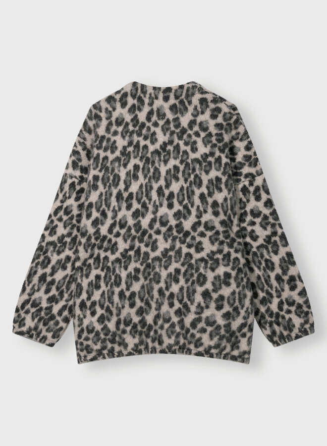 10days knit cardigan leopard soft white melee