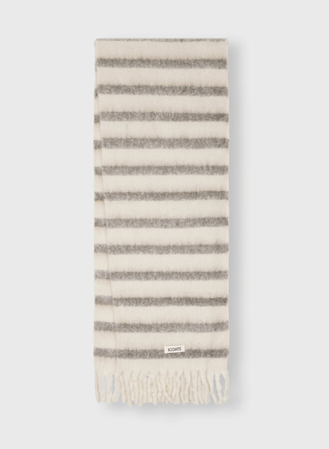 10DAYS thick brushed scarf ecru