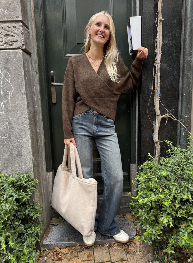 Moss zinelle hope wrap pullover slate black