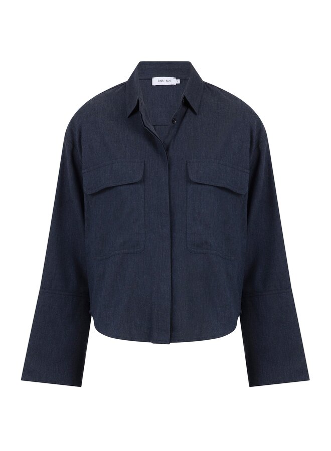 Knit-ted cara blouse night blue