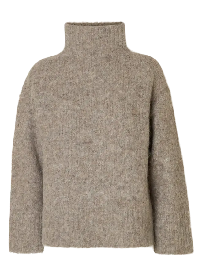 SF gabriella ls knit high neck steel gray