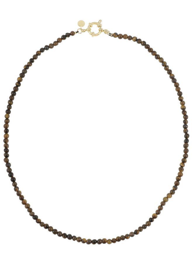 Ellen beekmans fijne gemstone ketting bruin-melee