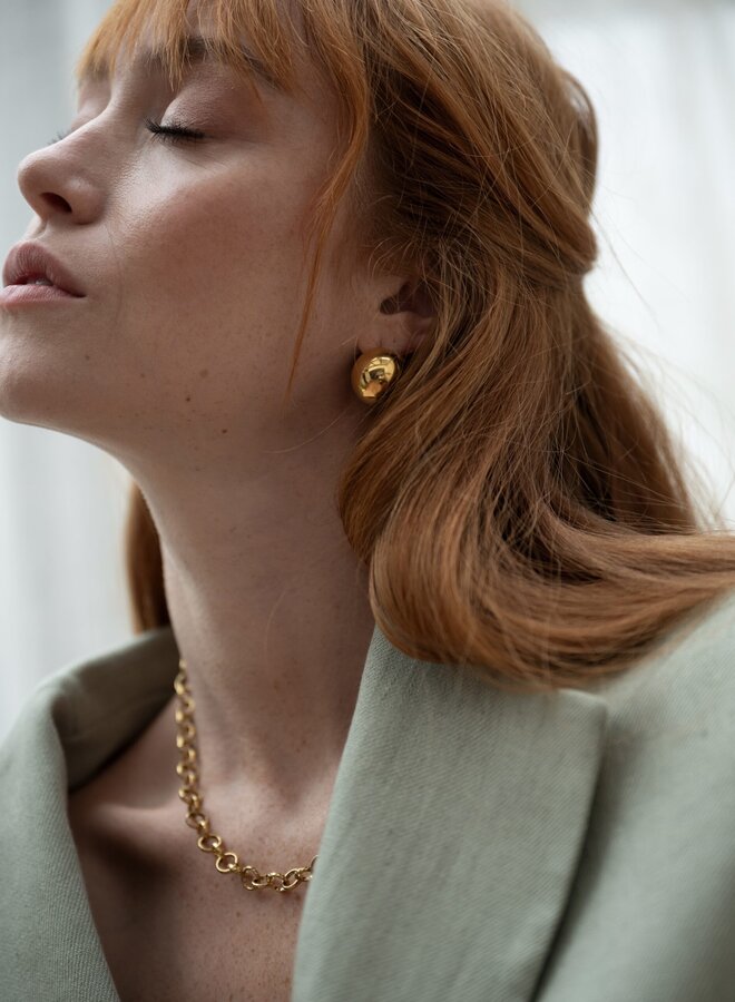 Ellen beekmans vergulde ketting ronde schakels met textuur