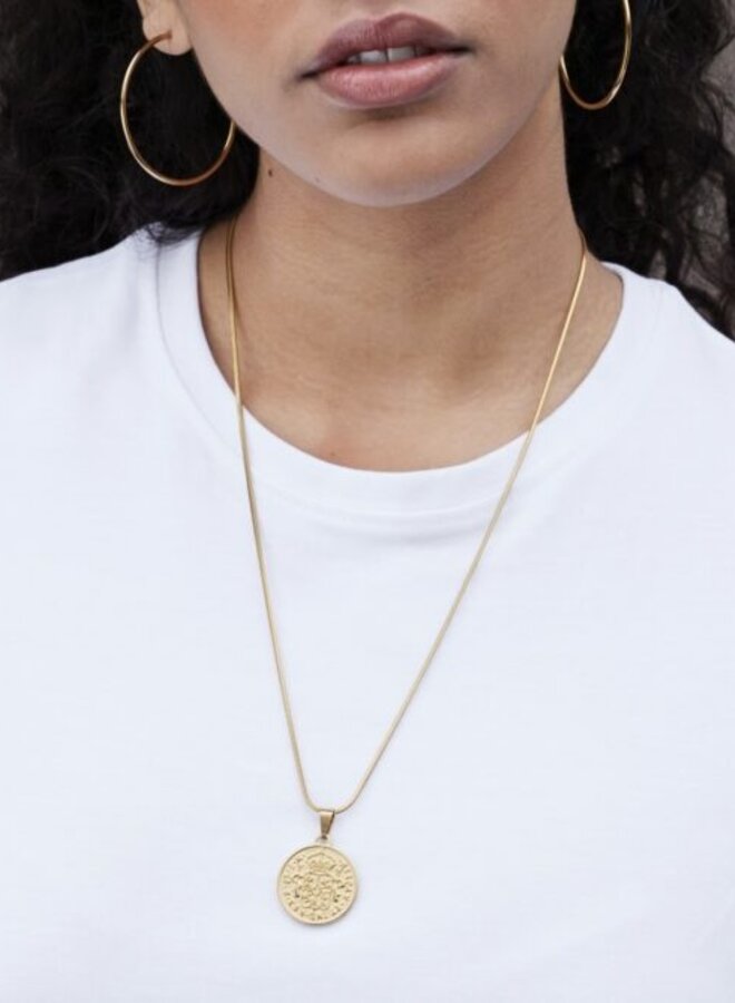 Ellen beekmans ketting met vintage munt hanger