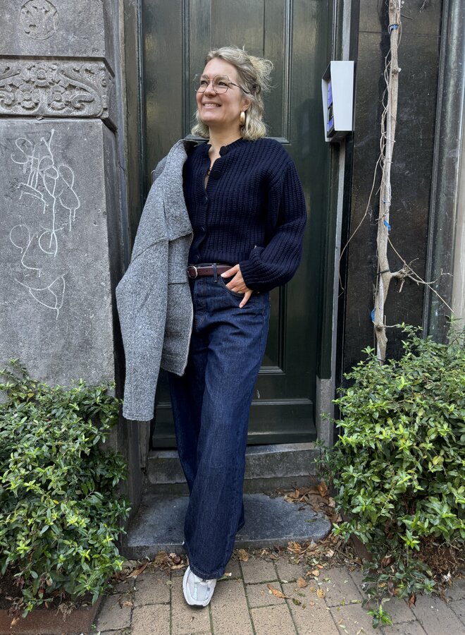 Dante6 zinnia chunky wool cardigan blue