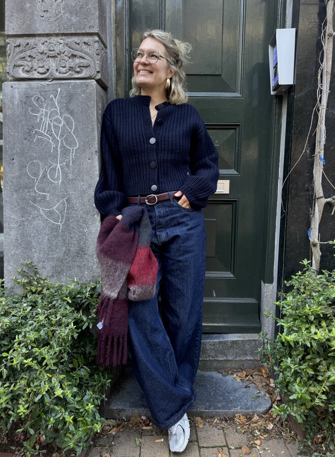 Dante6 zinnia chunky wool cardigan blue