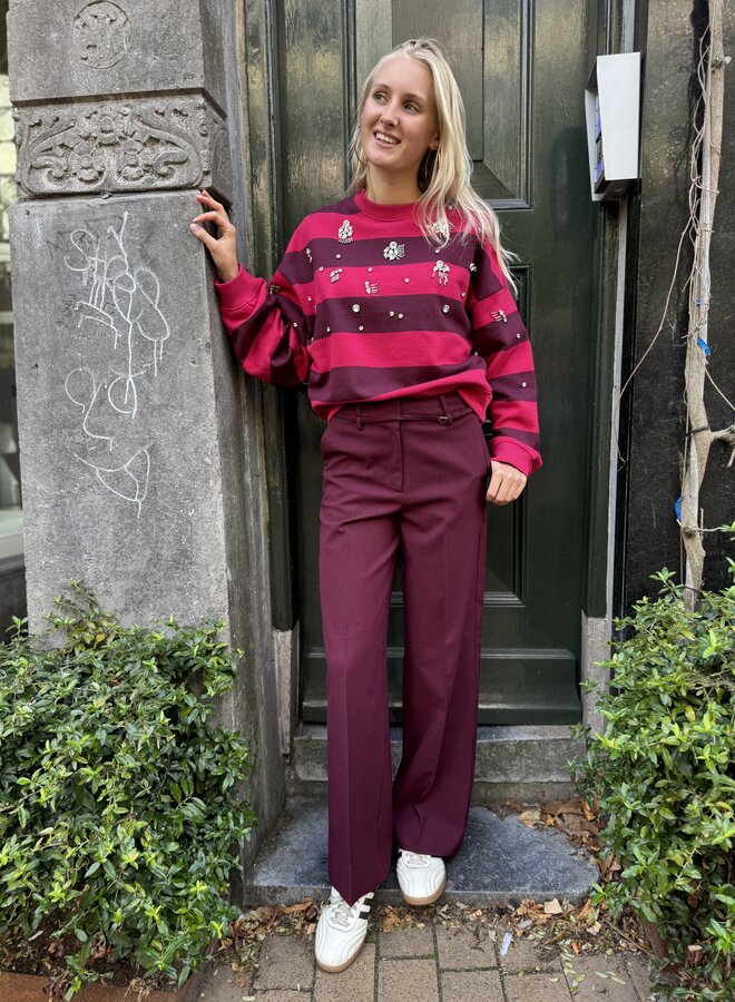 Fabienne C. nelsan trouser deep burgundy