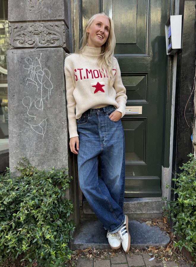 Penn&Ink W25B380LTD jumper ecru red