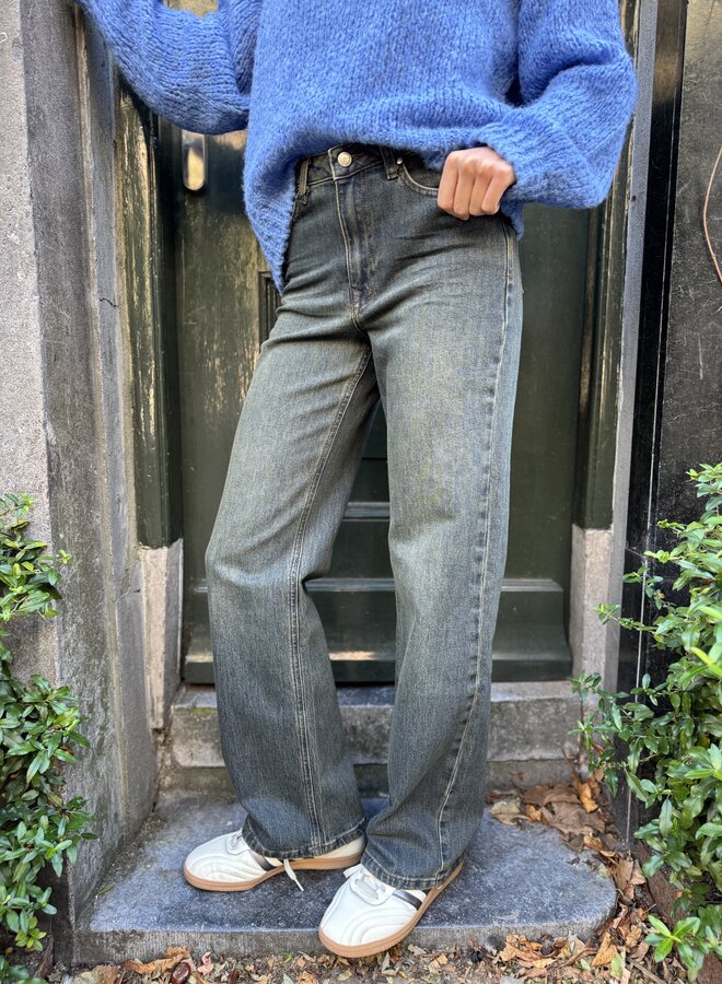 MEW louis high wide jeans dark blue