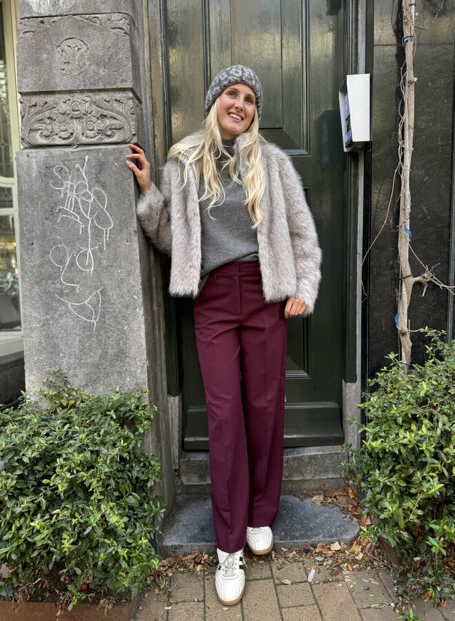 10days knit beanie leopard white