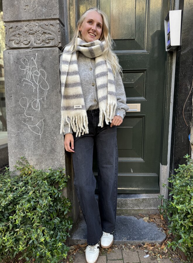 10DAYS thick brushed scarf ecru