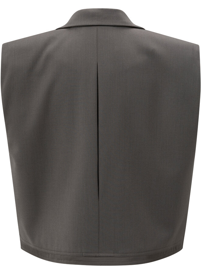 YAYA sleeveless short blazer dark night grey