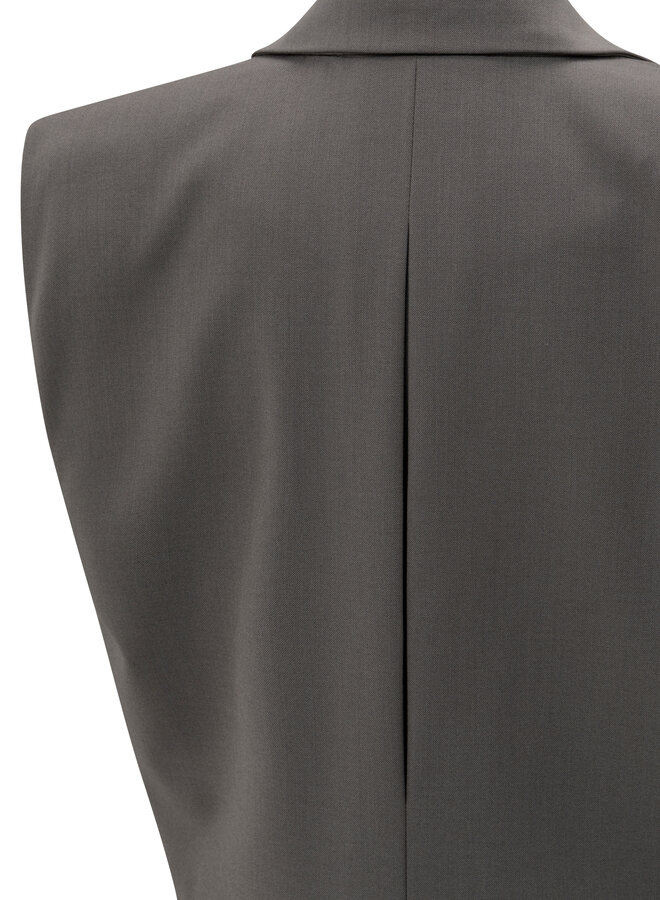 YAYA sleeveless short blazer dark night grey