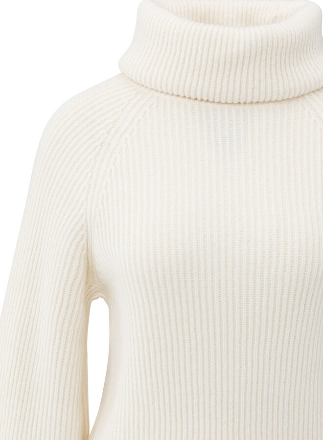 Yaya knitted sweater balloon sleeves wool white