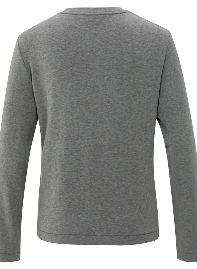 YAYA jersey top with long sleeves grey