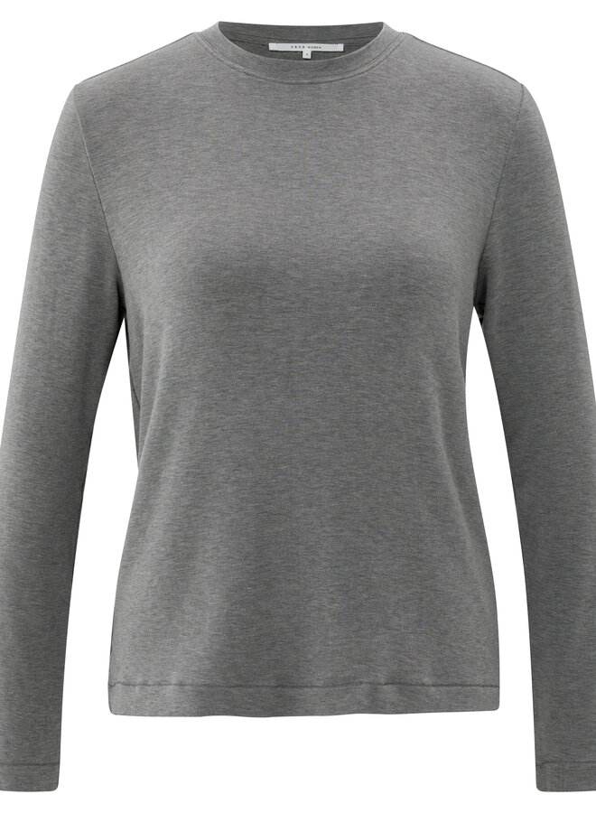 YAYA jersey top with long sleeves grey
