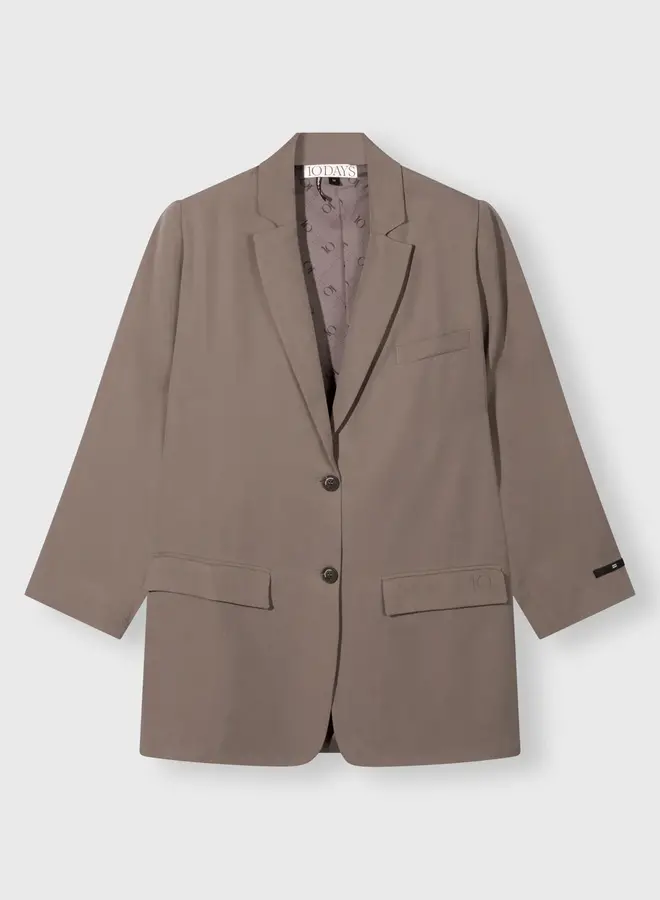 10DAYS long flowy blazer lyocell moonrock