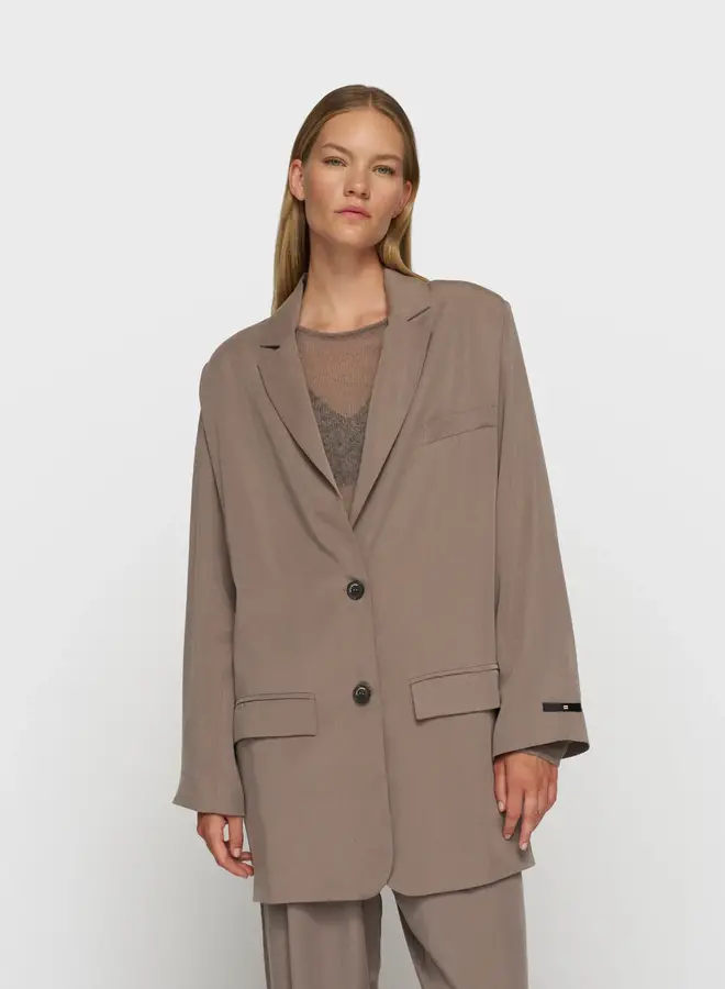 10DAYS W2510 long flowy blazer lyocell moonrock
