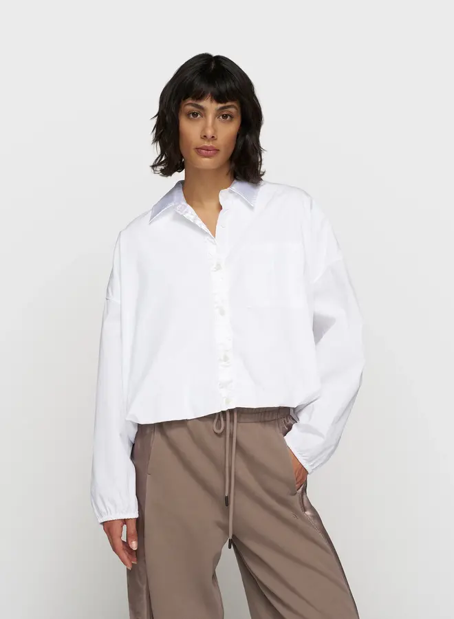 10DAYS W2510 cropped smoking blouse white
